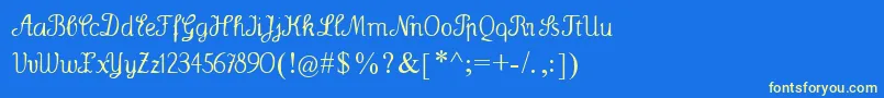 Wenceslas Font – Yellow Fonts on Blue Background