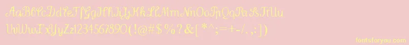 Шрифт Wenceslas – жёлтые шрифты на розовом фоне