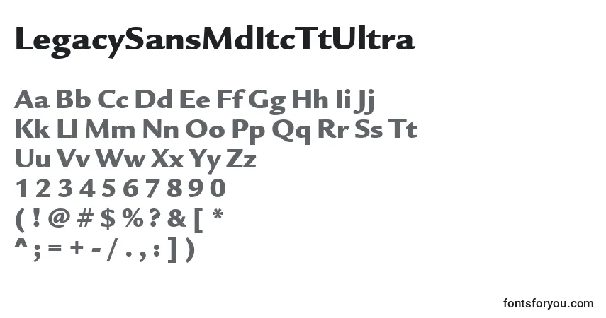 Шрифт LegacySansMdItcTtUltra – алфавит, цифры, специальные символы