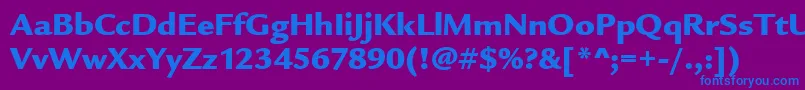 LegacySansMdItcTtUltra Font – Blue Fonts on Purple Background