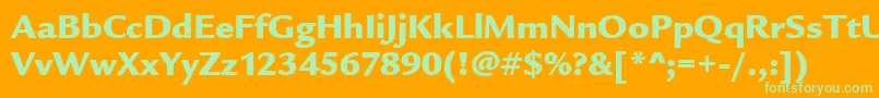 LegacySansMdItcTtUltra Font – Green Fonts on Orange Background