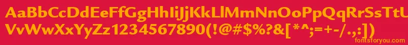 LegacySansMdItcTtUltra Font – Orange Fonts on Red Background