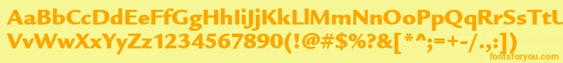 LegacySansMdItcTtUltra Font – Orange Fonts on Yellow Background
