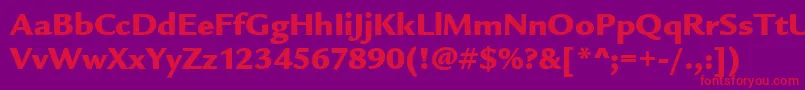 LegacySansMdItcTtUltra Font – Red Fonts on Purple Background