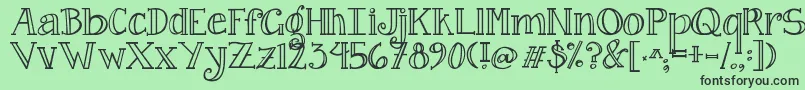 Jandacurlygirlserif Font – Black Fonts on Green Background