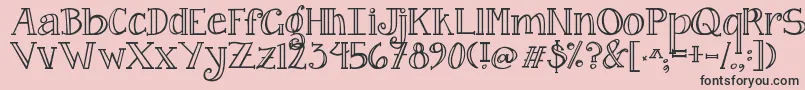 Police Jandacurlygirlserif – polices noires sur fond rose