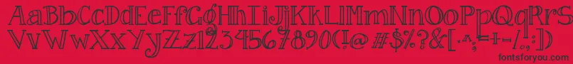 Jandacurlygirlserif Font – Black Fonts on Red Background