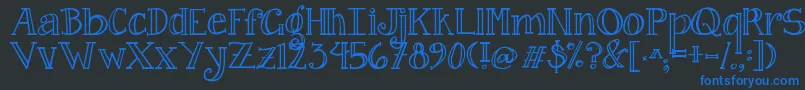 Jandacurlygirlserif Font – Blue Fonts on Black Background
