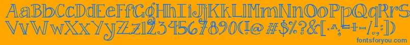 Jandacurlygirlserif Font – Blue Fonts on Orange Background