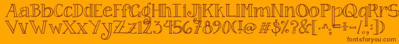 Jandacurlygirlserif Font – Brown Fonts on Orange Background