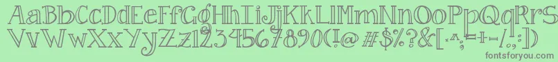 Fonte Jandacurlygirlserif – fontes cinzas em um fundo verde