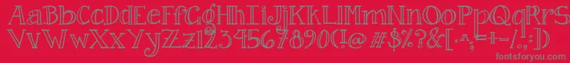 Jandacurlygirlserif Font – Gray Fonts on Red Background