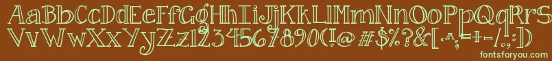 Jandacurlygirlserif Font – Green Fonts on Brown Background