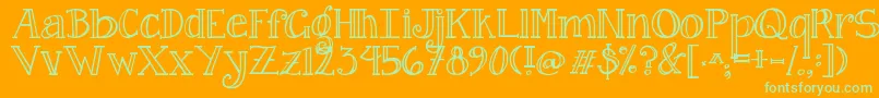 Jandacurlygirlserif Font – Green Fonts on Orange Background
