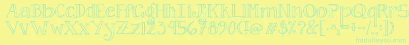 Jandacurlygirlserif Font – Green Fonts on Yellow Background