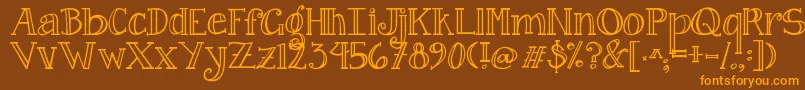 Jandacurlygirlserif Font – Orange Fonts on Brown Background