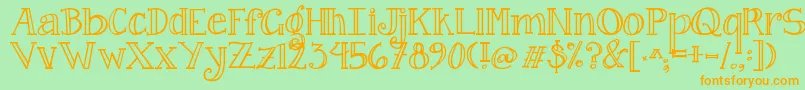 Jandacurlygirlserif Font – Orange Fonts on Green Background