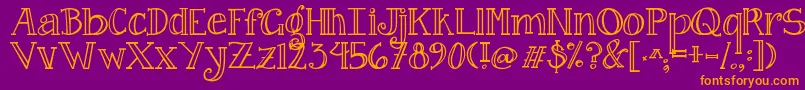 Jandacurlygirlserif Font – Orange Fonts on Purple Background