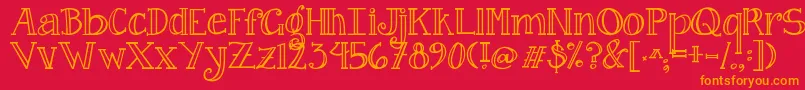 Jandacurlygirlserif Font – Orange Fonts on Red Background