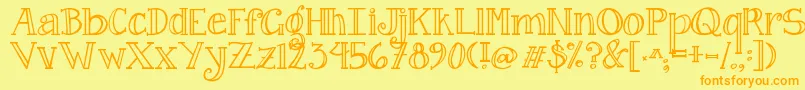 Jandacurlygirlserif Font – Orange Fonts on Yellow Background