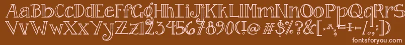 Więcej informacji o czcionce Jandacurlygirlserif Czcionka Jandacurlygirlserif – różowe czcionki na brązowym tle