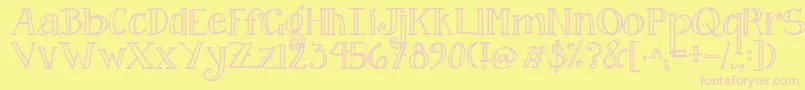 Jandacurlygirlserif Font – Pink Fonts on Yellow Background