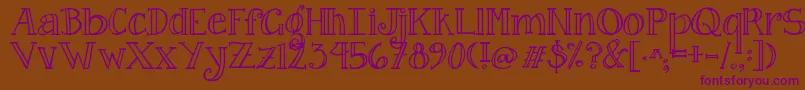 Jandacurlygirlserif Font – Purple Fonts on Brown Background