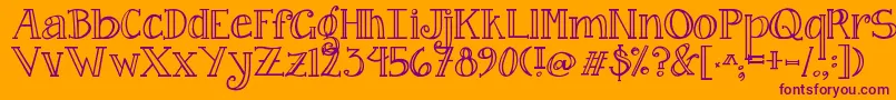 Jandacurlygirlserif Font – Purple Fonts on Orange Background