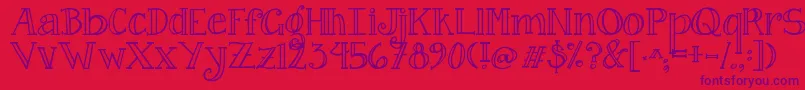 Jandacurlygirlserif Font – Purple Fonts on Red Background