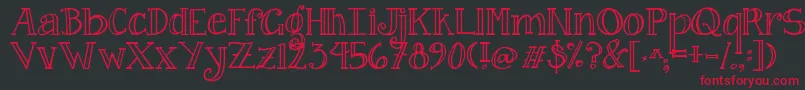 Jandacurlygirlserif Font – Red Fonts on Black Background