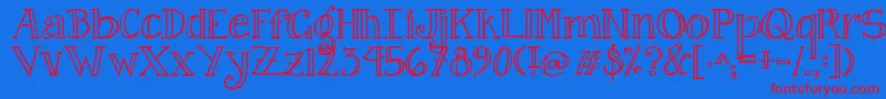 Jandacurlygirlserif Font – Red Fonts on Blue Background