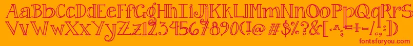 Jandacurlygirlserif Font – Red Fonts on Orange Background