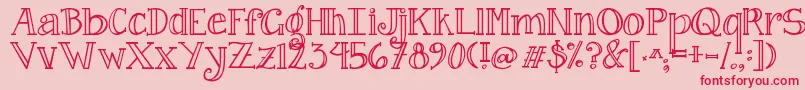 Jandacurlygirlserif Font – Red Fonts on Pink Background