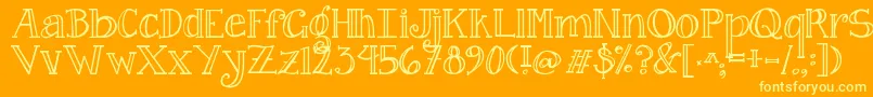 Jandacurlygirlserif Font – Yellow Fonts on Orange Background