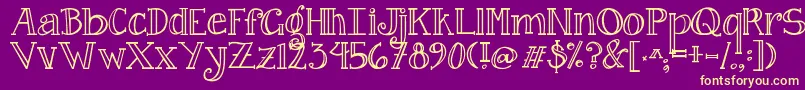 Jandacurlygirlserif Font – Yellow Fonts on Purple Background