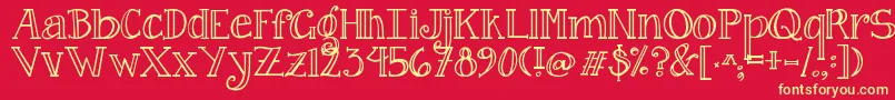 Jandacurlygirlserif Font – Yellow Fonts on Red Background