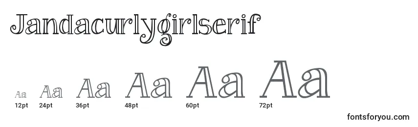 Размеры шрифта Jandacurlygirlserif