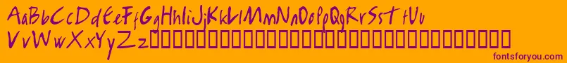 RamboKiller-fontti – violetit fontit oranssilla taustalla
