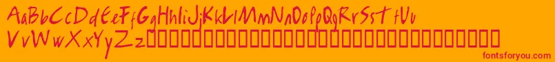 フォントRamboKiller – オレンジの背景に赤い文字