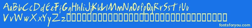 RamboKiller Font – Yellow Fonts on Blue Background