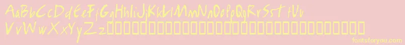 RamboKiller Font – Yellow Fonts on Pink Background