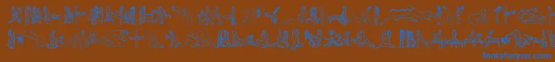 ThatLuvinFeelin1-Schriftart – Blaue Schriften auf braunem Hintergrund