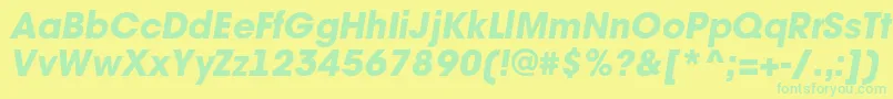 Avant22 Font – Green Fonts on Yellow Background