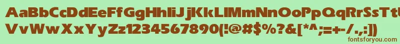 EricUltralight Font – Brown Fonts on Green Background