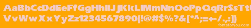 EricUltralight Font – Pink Fonts on Orange Background