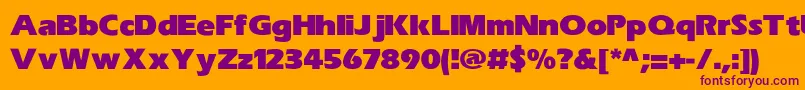 EricUltralight Font – Purple Fonts on Orange Background