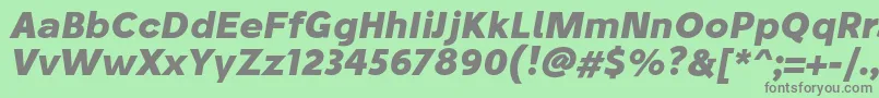 フォントStiluBoldoblique – 緑の背景に灰色の文字