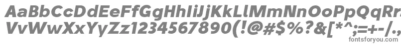 StiluBoldoblique-fontti – harmaat kirjasimet valkoisella taustalla