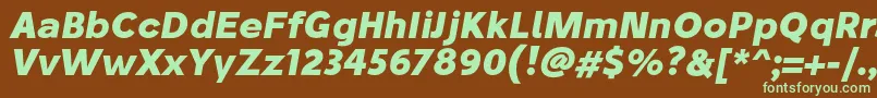 StiluBoldoblique Font – Green Fonts on Brown Background
