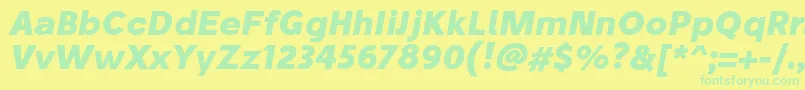 StiluBoldoblique Font – Green Fonts on Yellow Background